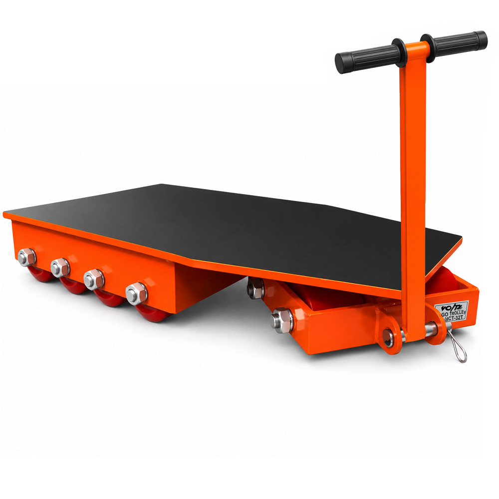 VOLTZ HCT-32 TON Cargo Trolley with Handle 180 Degree Rotation Heavy Duty Industrial Machinery Mover Lifter 20 PU Wheel Roller