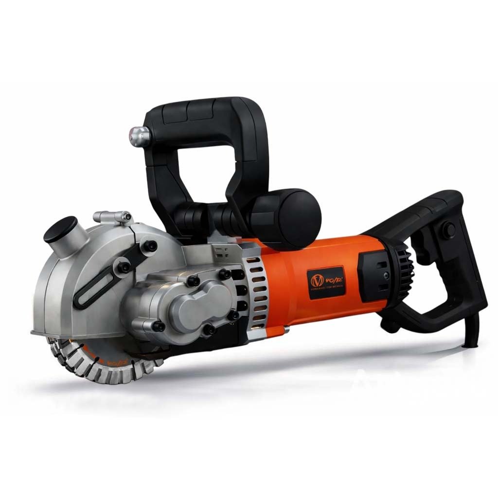 VOLTZ 125 Wall Chaser 4200W Groove Cutting Machine Wall Groove Slotting Machine Electric Brick Wall Chaser for Brick Granite Marble Concrete Cutter Notcher Groover 220V