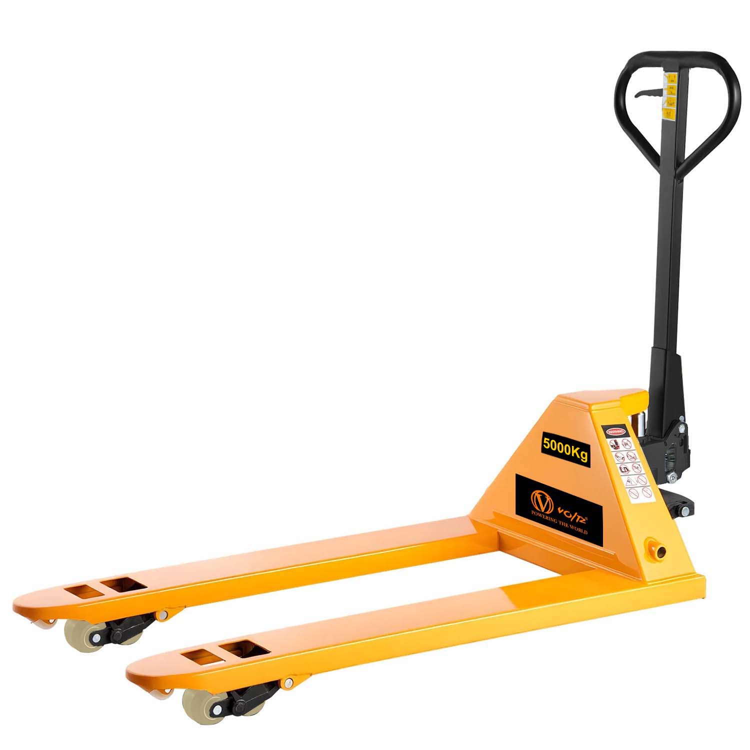 VOLTZ PT-5 Ton Hydraulic Hand Pallet Truck 5000kg Lift Height 250mm, Fork Size 1440x690x1200mm Heavy Duty 3 Stage Lever Manual Use for Warehouse, Factory Operations