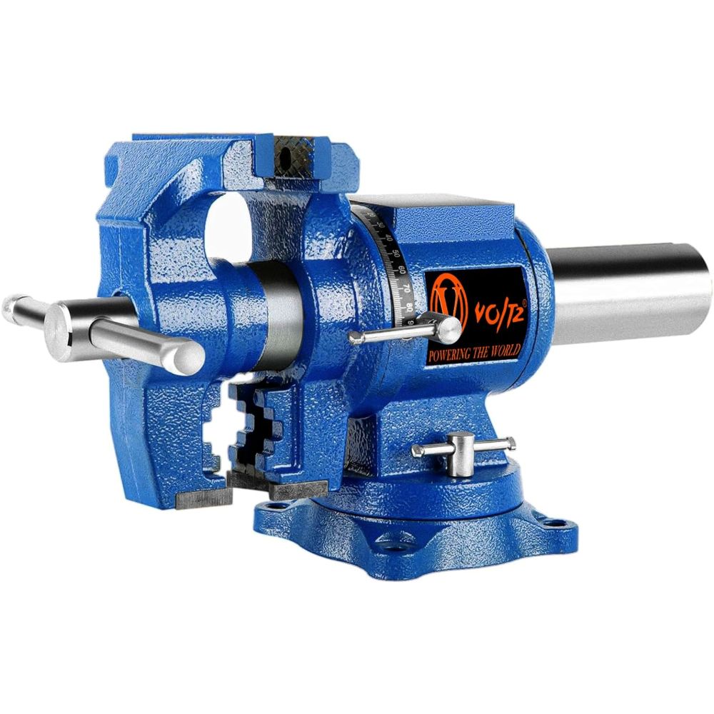 VOLTZ 6 Inch Multipurpose Vise Bench Vise Heavy Duty Multi-Jaw Vise 360-Degree Rotation Clamp on Vise with Swivel Base and Head for Clamping Fixing Equipment Home or Industrial Use