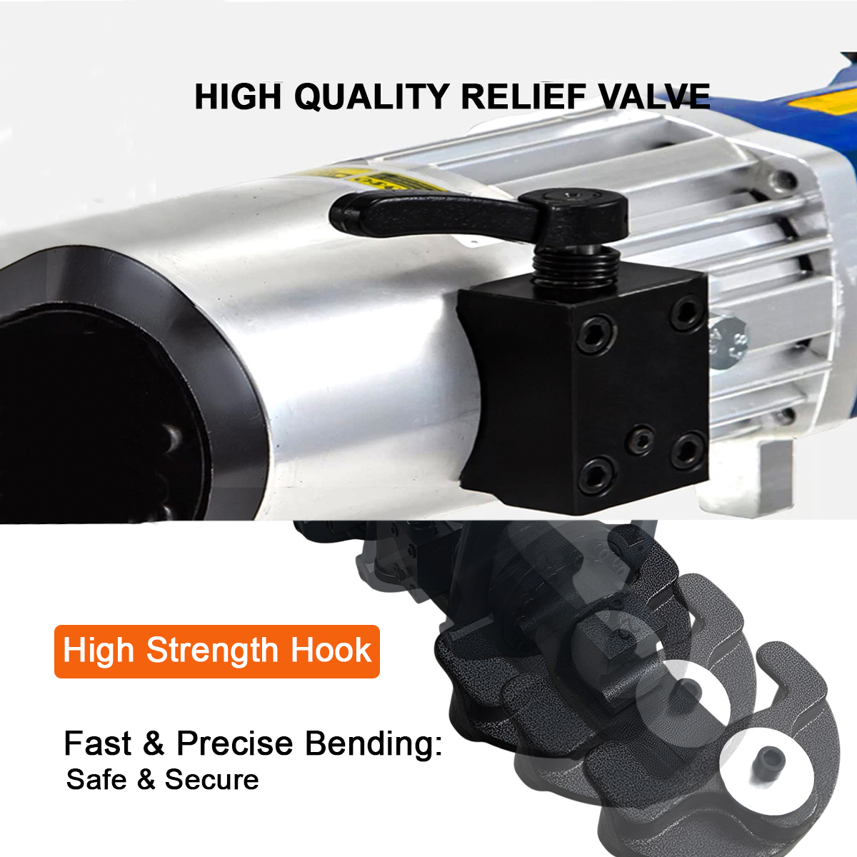 VOLTZ RB-28 Hydraulic Rebar Benders & Straightener 220V, 16-28 MM Hand Hold Portable Rebar Bender, Bar Bending Machine for Rebar, Steel Bar, Steel Rod