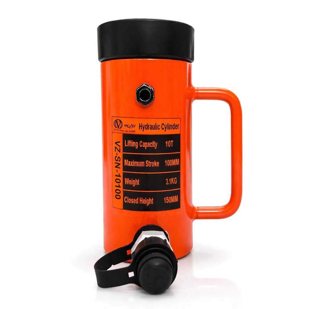 VOLTZ VZ-SN-10100 Hydraulic Lifting Jack with CP-700 Hydraulic Pump Single Acting Lock Nut lifting Stroke 100MM Lift Cylinder Jack Solid 10TON (4inch)