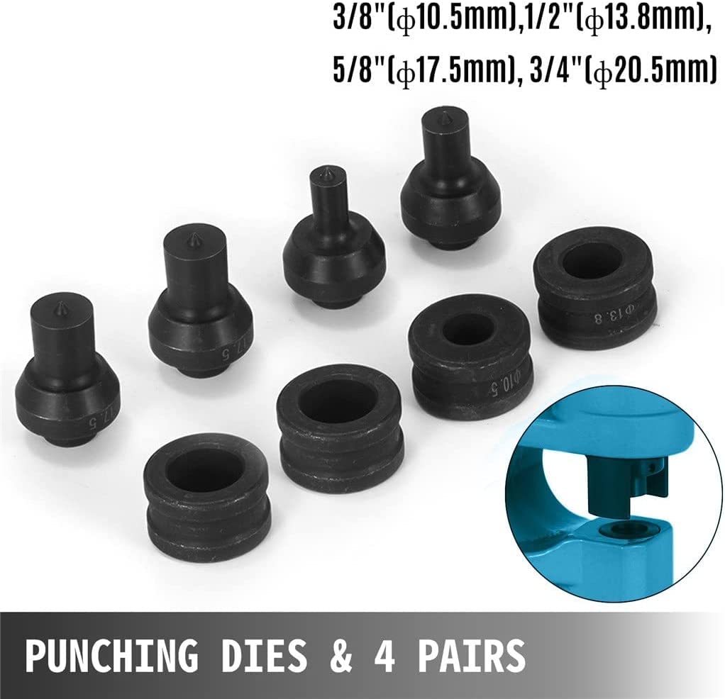 VOLTZ CH-60 + CP-700 Hand Pump Hydraulic Knockout Punch Tool 31 Ton Hole Digger Force Puncher Iron Plate Max 10mm Thickness Hole Punching Machine