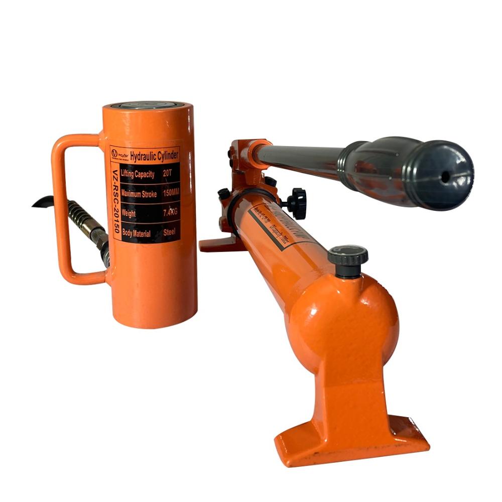 VOLTZ VZ-RSC-20150 Hydraulic Lifting Jack with CP 700 Hydraulic Pump Single Acting Ram 150mm Lifting Hydraulic Cylinder Jack Solid with Hand Pump 20 TON (6inch)