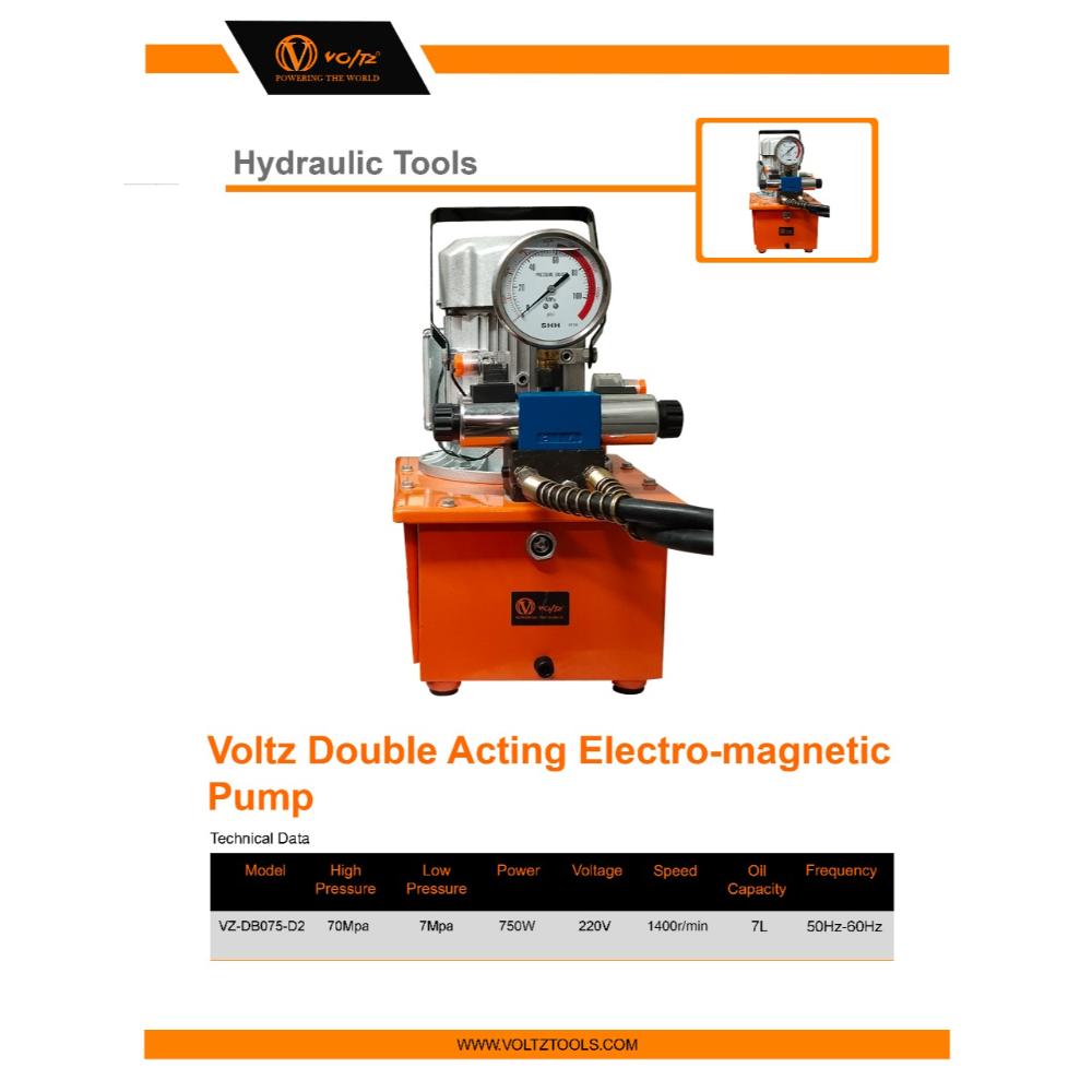 VOLTZ CH-80 Hydraulic Hole Punching Tool with VZ-DB075-D2 750w Electric Pump 50T Hole Digger Force Puncher Smooth Hole Puncher for Iron Plate Copper Bar Aluminum Stainless Steel
