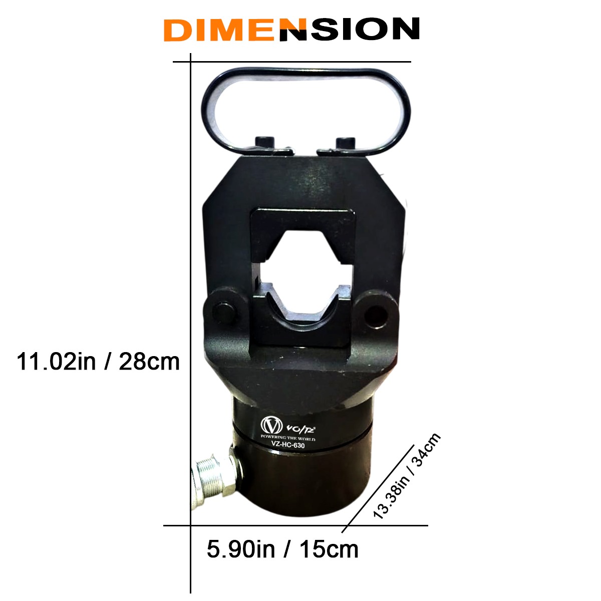 VOLTZ HC-630 + CP-700 hydraulic crimping tool with Hand Pump Head 150, 185, 240, 300, 400, 500, 630 DIE FOR CRIMPING COPPER AND ALUMINIUM TERMINAL CABLE LUGS WITH OIL SEAL Manual Hydraulic Crimper