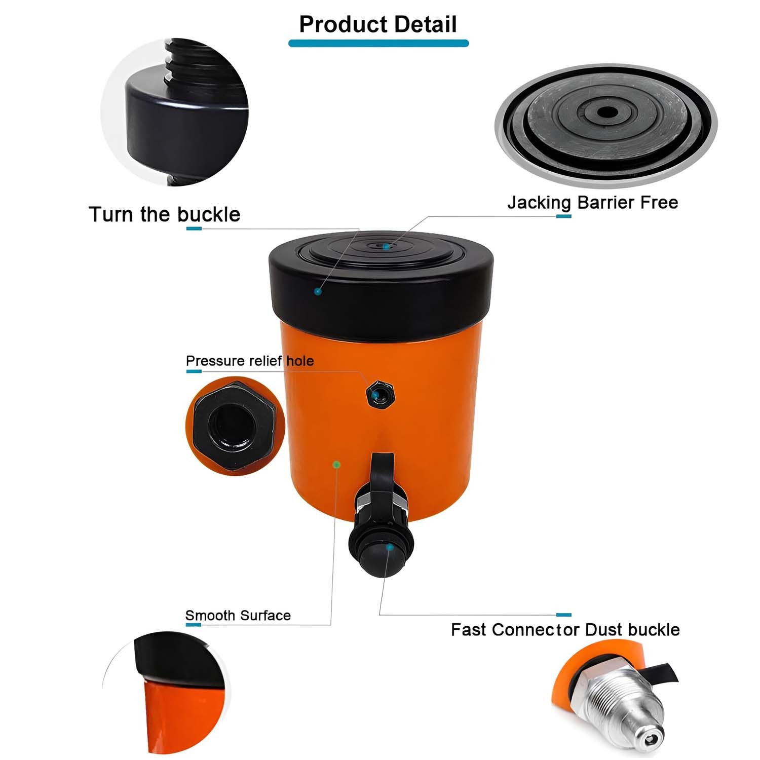 VOLTZ VZ-SN-5050 Hydraulic Lifting Jack with CP-700 Hydraulic Pump Single Acting Lock Nut lifting Stroke 50MM Lift Cylinder Jack Solid 50TON (2inch)