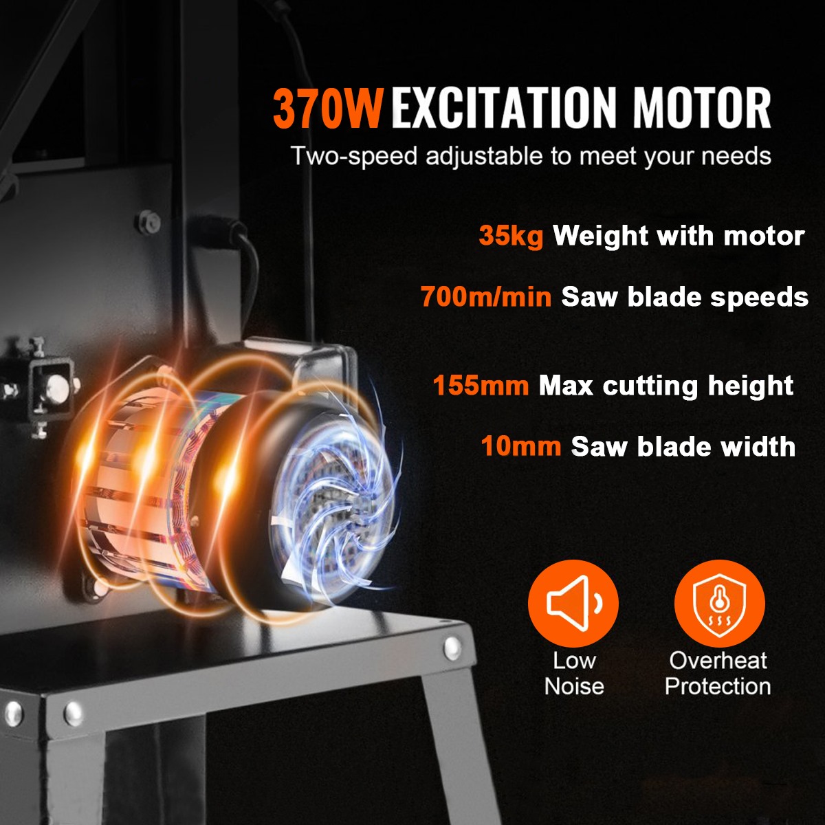 VOLTZ VZ-BS-250 10 In. 370W Benchtop Band Saw for Woodworking Machine Black (BS-10) Band saw