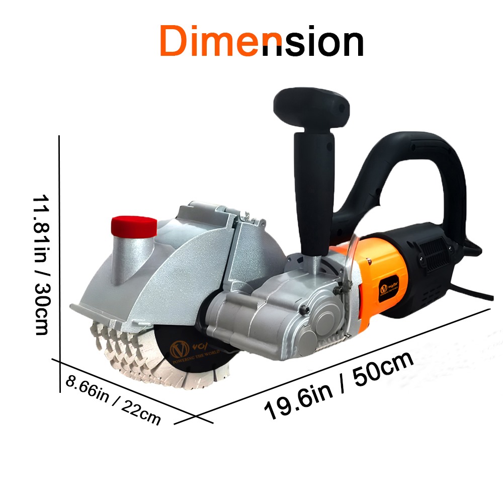 VOLTZ BWC-156 Brushless Wall chaser machine 6500W with 2 Blade groove cutting machine slotting electric wall chaser 220V, 6300 RPM marble concrete cutter Machine