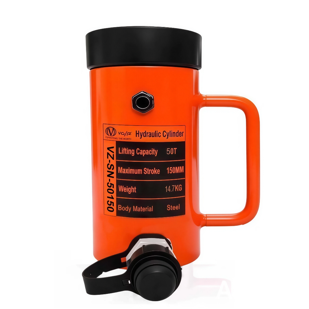 VOLTZ VZ-SN-50150 Hydraulic Lifting Jack with CP-700A Hydraulic Pump Single Acting Lock Nut lifting Stroke 150MM Lift Cylinder Jack Solid 50TON (6inch)