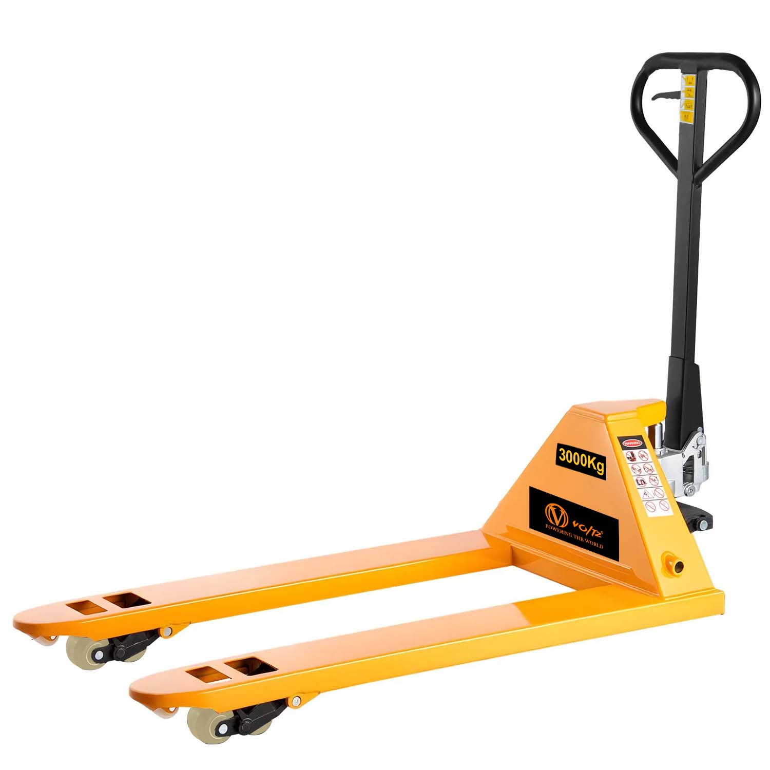 VOLTZ PT-3 Ton Hydraulic Hand Pallet Truck 3000kg Lift Height 200mm, Fork Size 1350x540x12000mm Heavy Duty 3 Stage Lever Manual Use for Warehouse, Factory Operations