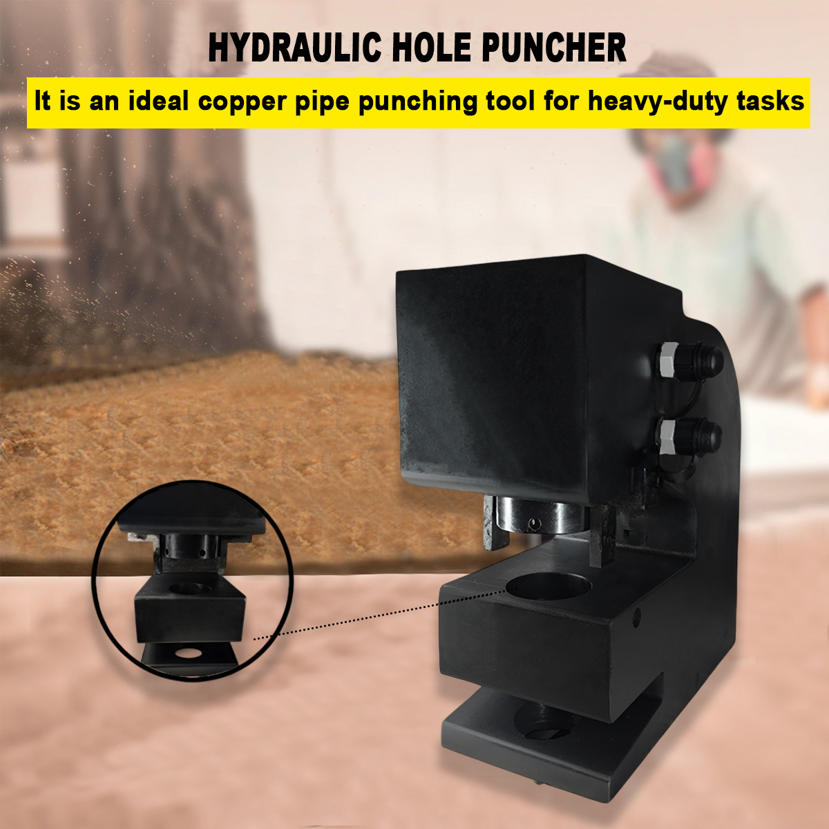 VOLTZ CH-100 Hydraulic Hole Punching Tool with VZ-DB075-D2 750w Electric Pump  Hole Digger Force Puncher Smooth Hole Puncher for Iron Plate Copper Bar Aluminium Stainless Steel Dies, 22, 25, 28,32