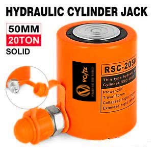 VOLTZ RSC-2050180B Hydraulic Cylinders Jack Solid with Hand pump Pressure Gauge Single Acting Hydraulic Ram Cylinder 50mm Hydraulic Lifting Cylinders (20T 2Inch)