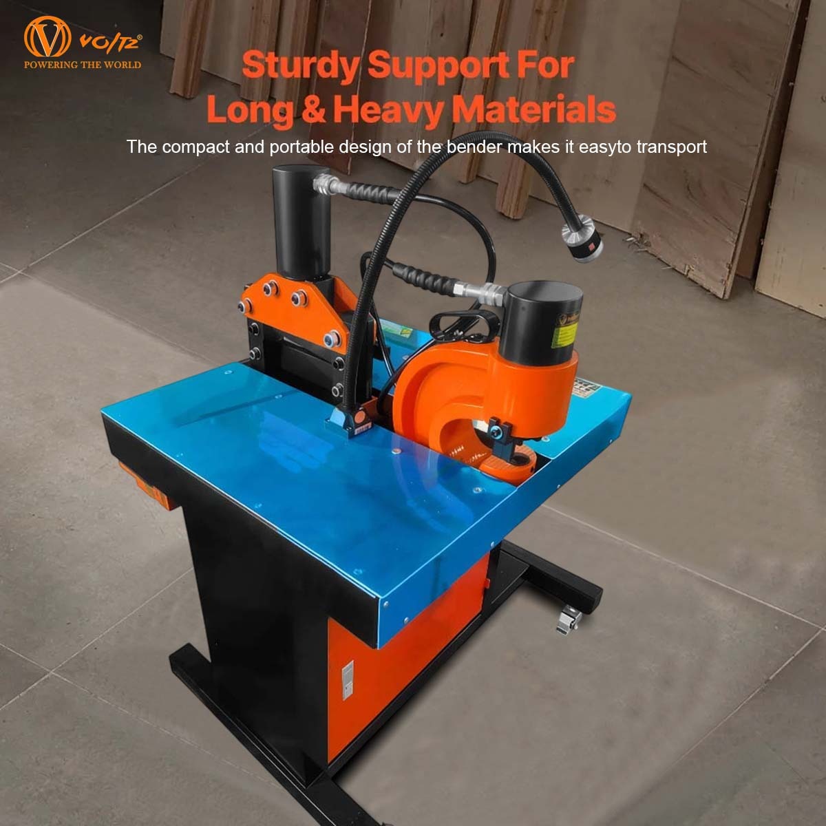 VOLTZ VZB-200 Portable Busbar Processing Machines Ultra-High Pressure Hydraulic Pumps Single Phase 750W Multi-Functional 3 in 1 Carbon Steel, Alloy, Copper, Stainless Steel Cut/Punch/Banding Machine