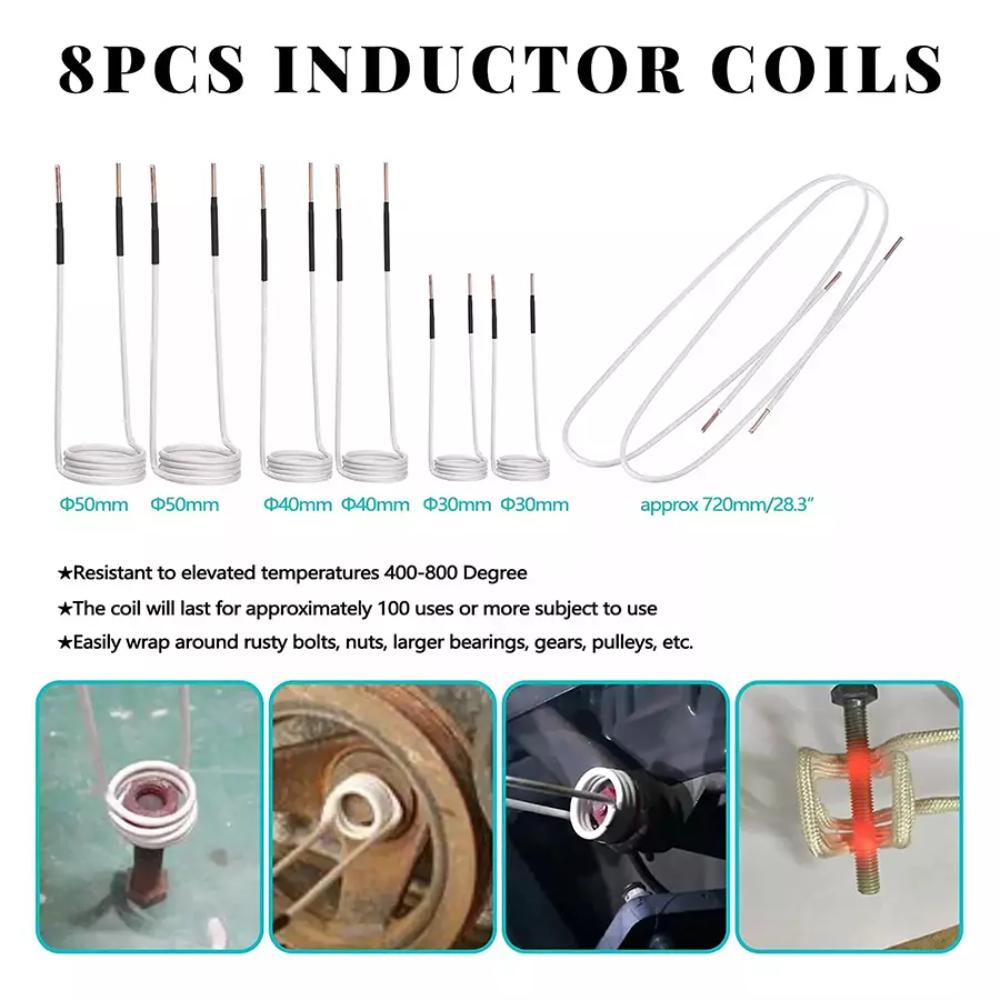 Voltz Induction Heater 1000W 220V Automotive Flameless Heating Tool with 8 Coils