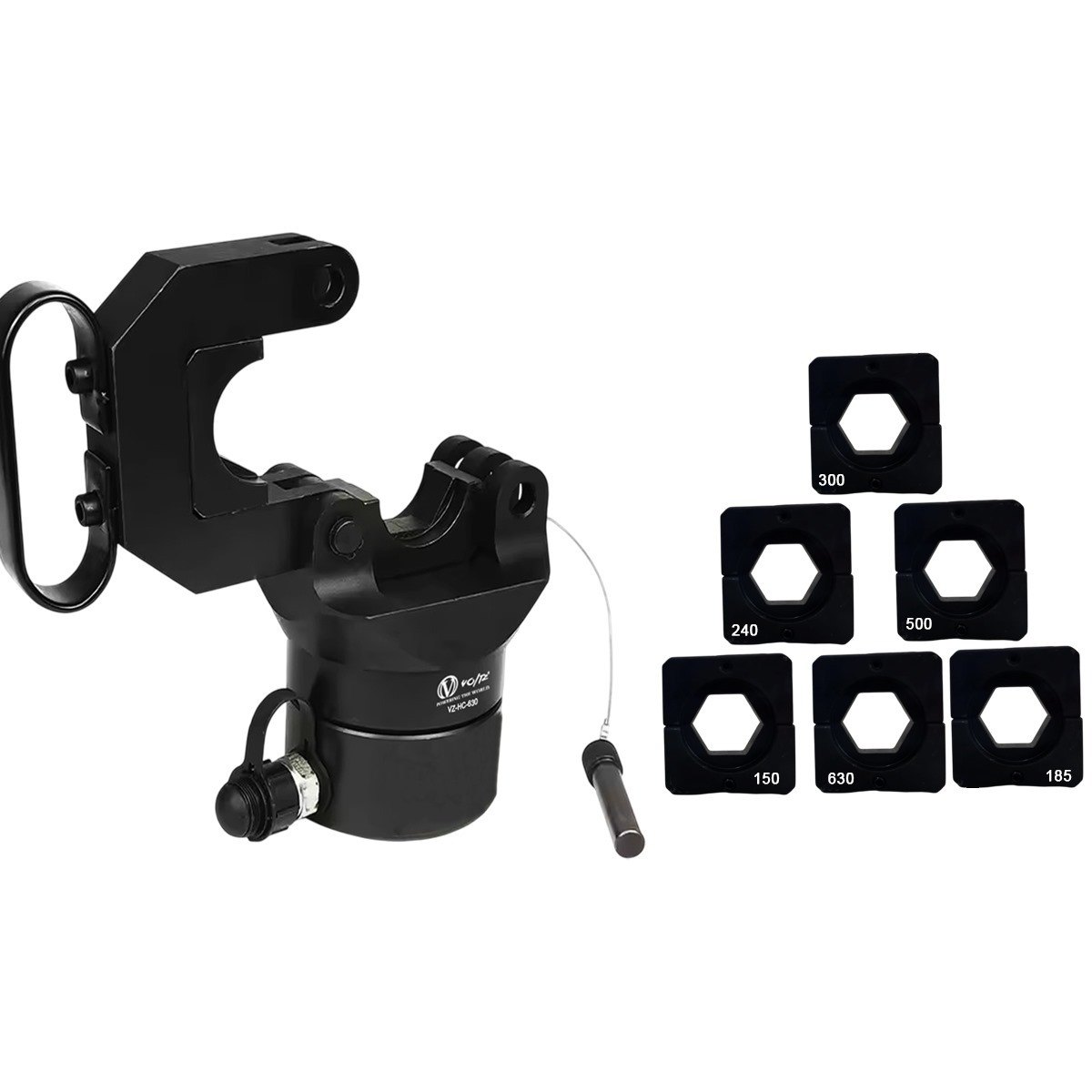 VOLTZ HC-630 + CP-700 hydraulic crimping tool with Hand Pump Head 150, 185, 240, 300, 400, 500, 630 DIE FOR CRIMPING COPPER AND ALUMINIUM TERMINAL CABLE LUGS WITH OIL SEAL Manual Hydraulic Crimper