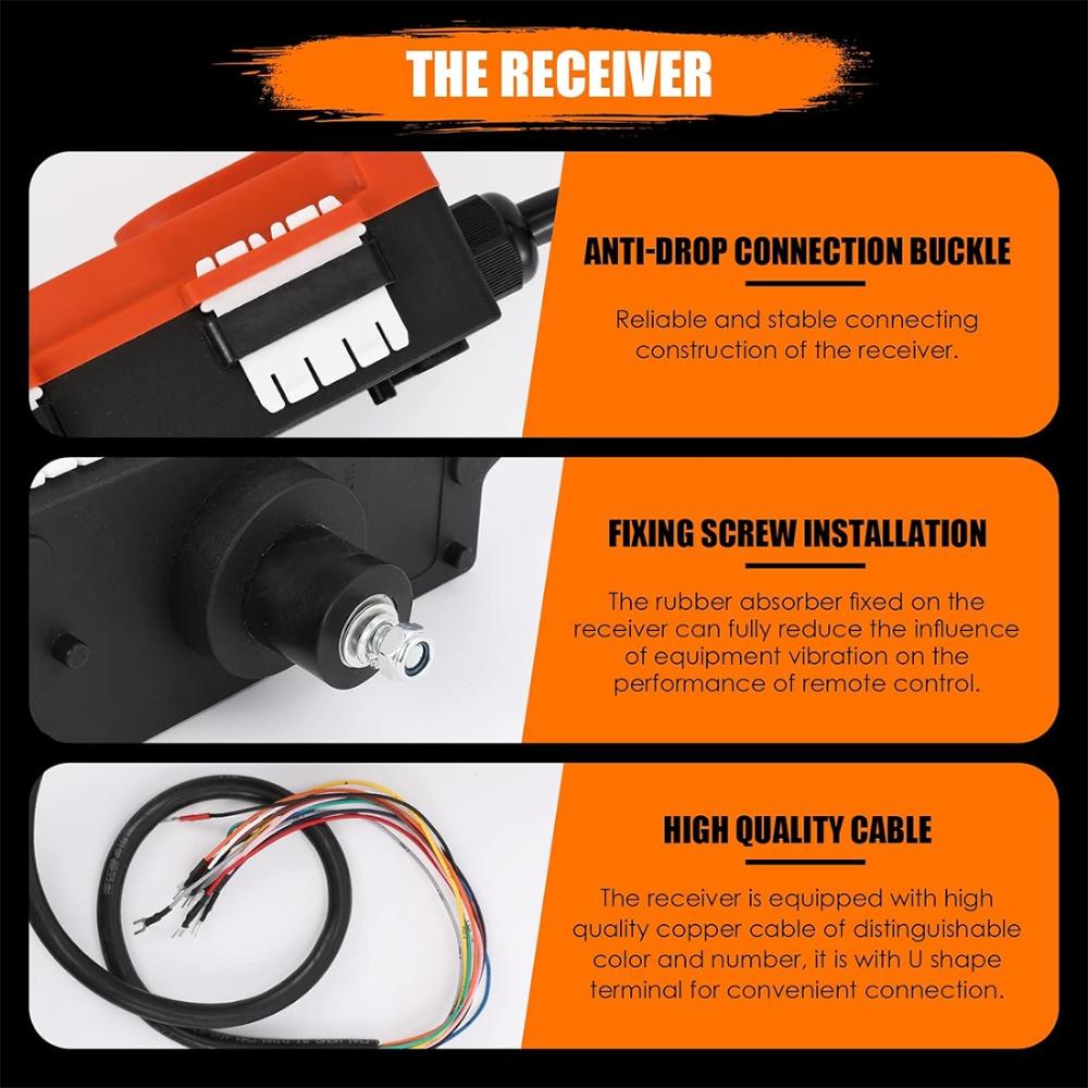 VOLTZ  F21-E1 RX Hoist Crane Industrial Remote Control Wireless Transmitter Push Button Switch Channel