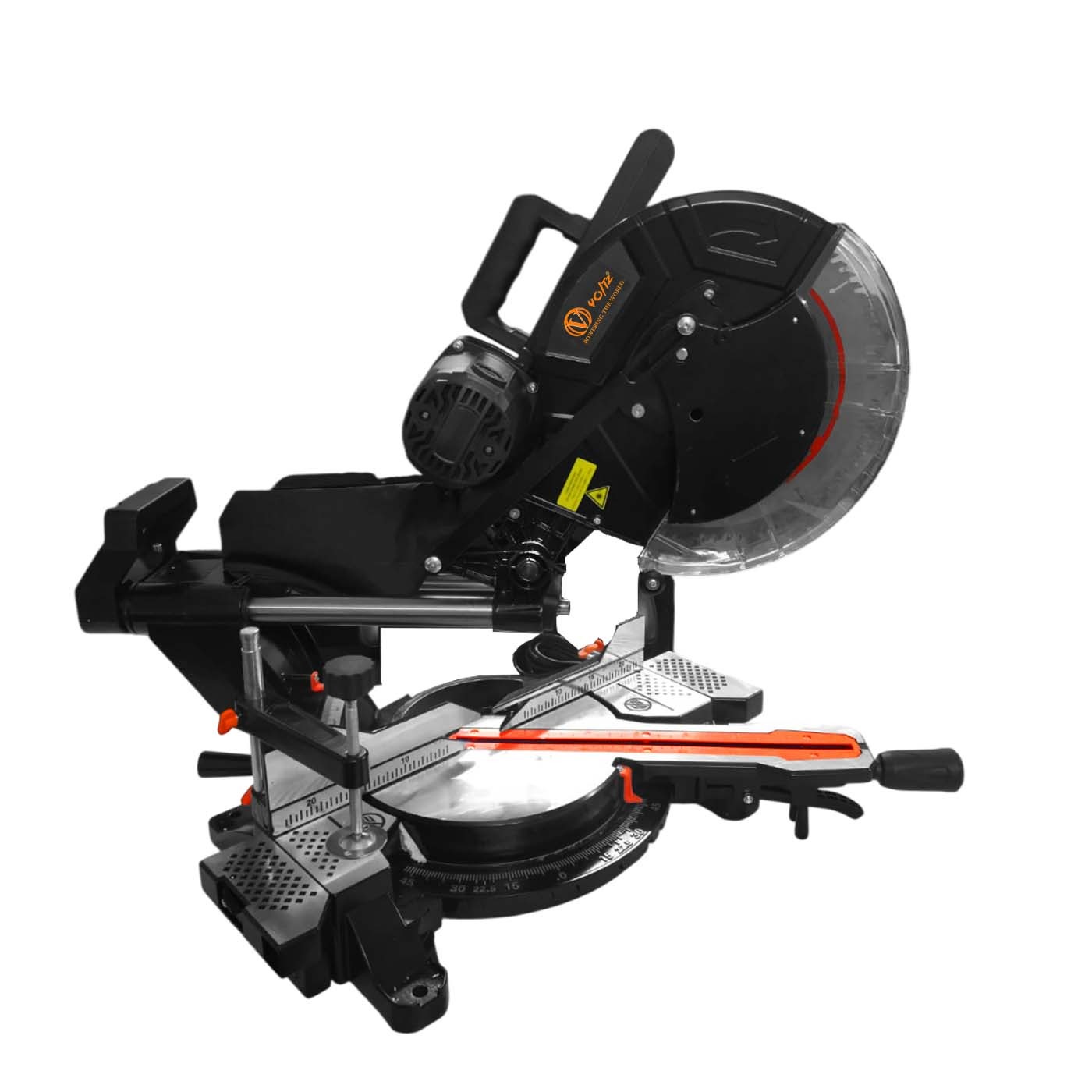 VOLTZ VZ-MS305 Miter Saw 2400W 12" with Dual Bevel Sliding Compound Miter Saw with Laser & Corded Electric LED Light 3800 RPM 305mm Blade Dia & 80T TCT Blade, Professional Mitersaw Ideal For Cutting Wood