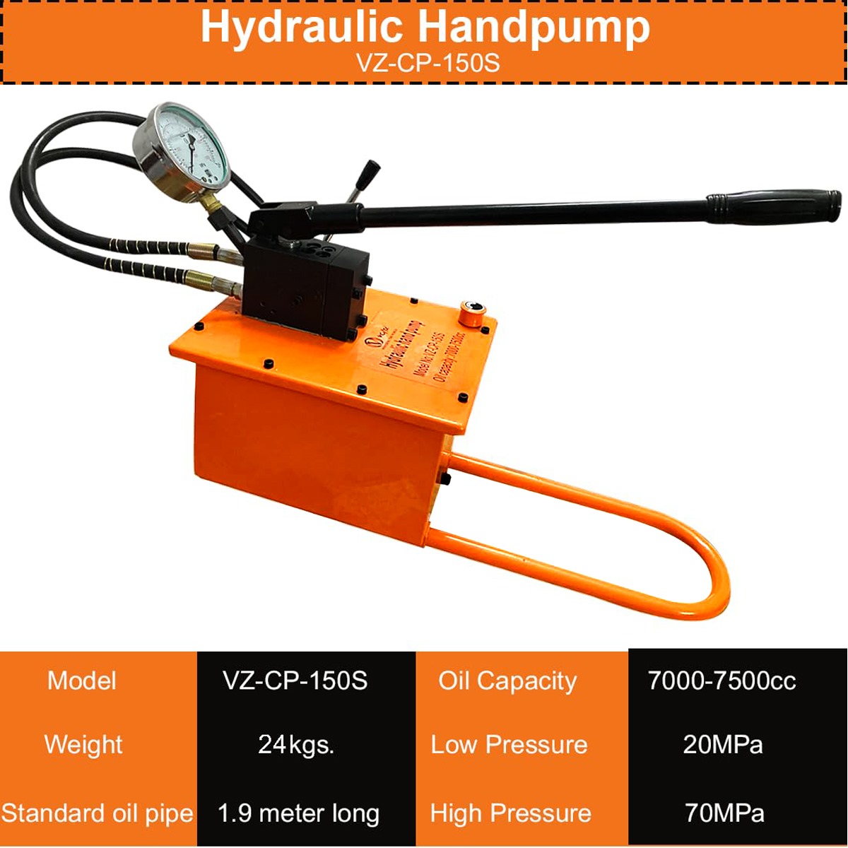 VOLTZ VZ-RSC-100300 Hydraulic Lifting Jack with CP-150s Hydraulic Pump Double Acting Ram 300mm Lifting Hydraulic Cylinder Jack Solid with Hand Pump 100 TON