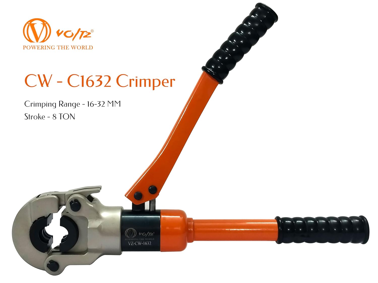 VOLTZ VZ-CW1632 Hydraulic Crimper Range 16mm to 32mm 8 Tons Stroke Hydraulic Crimping Tool suitable for crimping PPR, PEX, PB, PE, PAP pipes and multi-layer pipes