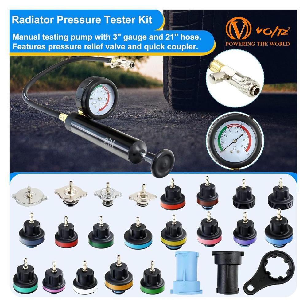 VOLTZ VZ-DN-G1029 28pcs Master Cooling Radiator Pressure Tester with Vaccum Purge and Refill kit