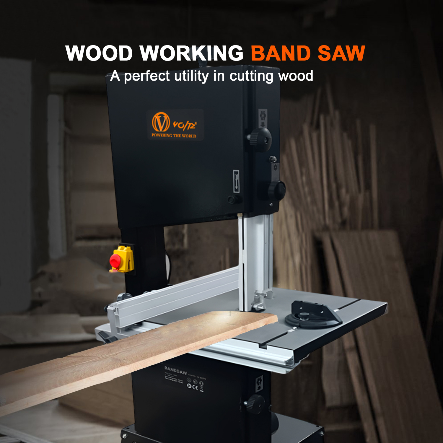 VOLTZ VZ-BS-315 12 In. 750W Benchtop Band Saw for Woodworking Machine Black (BS-12) Bandsaw