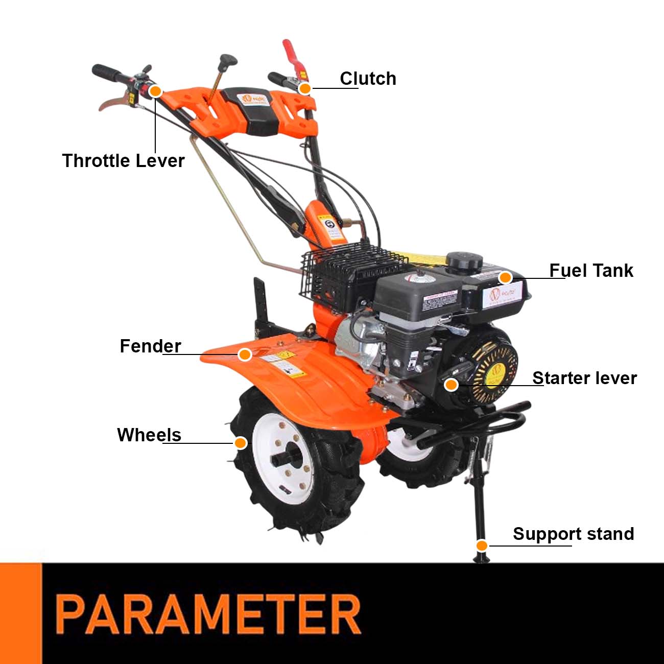 VOLTZ 4 Stroke Agriculture Cultivator VPX-1000 Heavy Duty 7Hp Petrol Engine with High Metal 32 Blades set 3600Rpm Mini Rotavator, Tiller, Weeder Ideal for All Types of Agriculture Crops