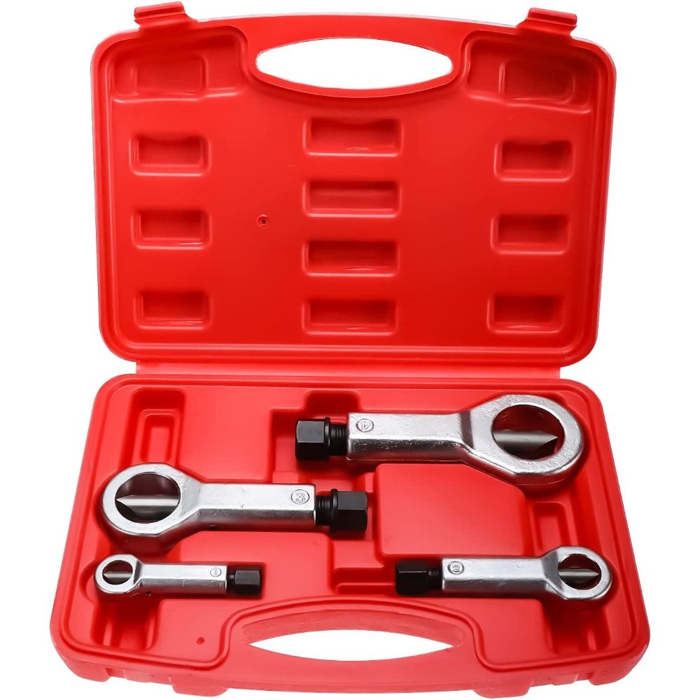 VOLTZ DN-D1012 Manual Nut Splitter 4 pcs Set Heavy Duty Broken Damaged Screw Nut Removal Splitting Tools 9-12mm/12-16mm/16-22mm/22-27mm