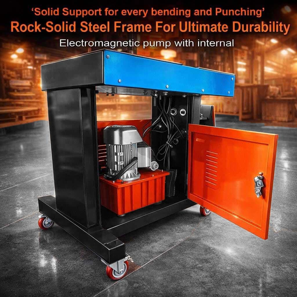 VOLTZ VZB-200 Portable Busbar Processing Machines Ultra-High Pressure Hydraulic Pumps Single Phase 750W Multi-Functional 3 in 1 Carbon Steel, Alloy, Copper, Stainless Steel Cut/Punch/Banding Machine