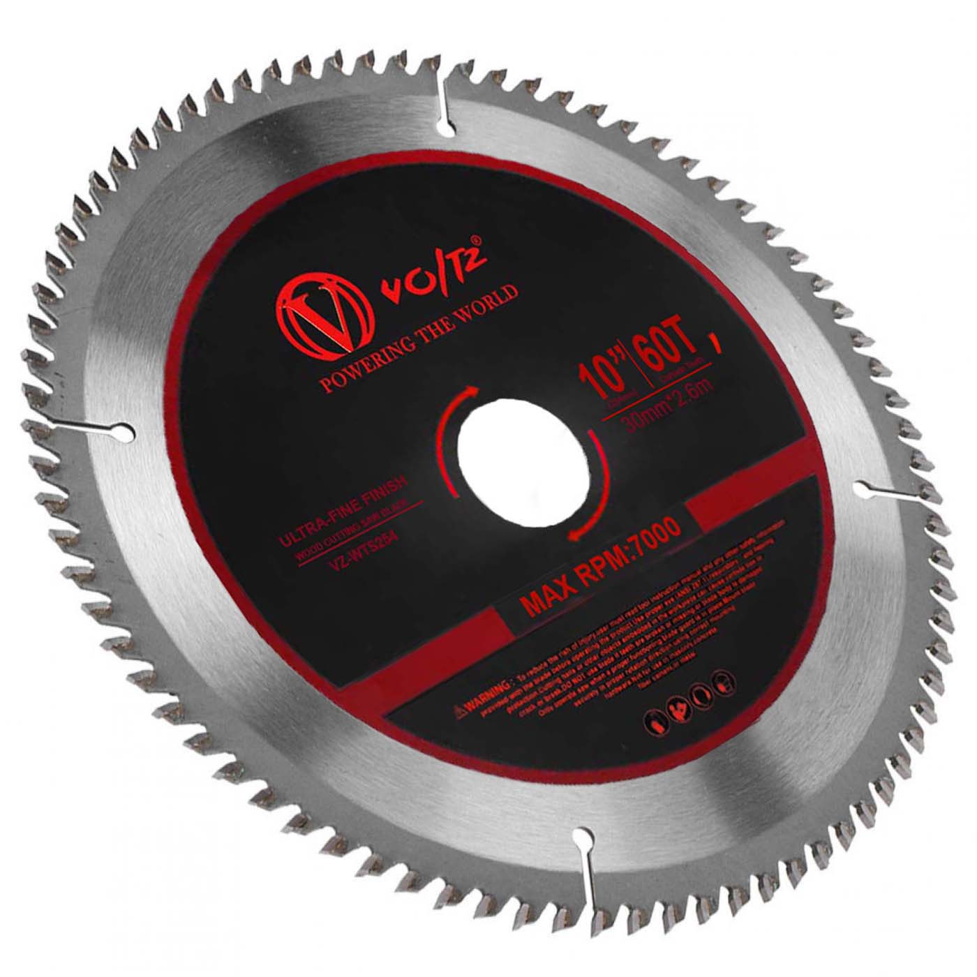 VOLTZ Table Saw Blade 254mm/10 inch, 60T Steel Wood Cutting Suitable with (VZ-WTS254 Table Saw) (Blade Pack of-1)