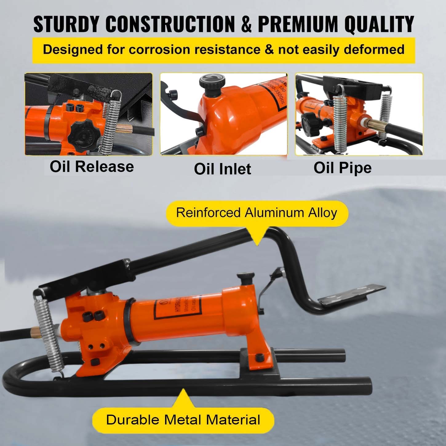 VOLTZ VZ-FP-180 Hydraulic Foot Pump Manual Operated Oil Capacity 3000-3500cc Single Acting Industrial Foot Pump Tool