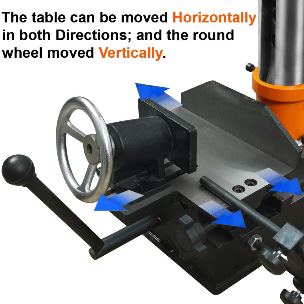 VOLTZ VZ-MK-750A Wood Bench Mortiser  Woodworking Mortising Machine RPM-2840, Black/Orange (750W) Set