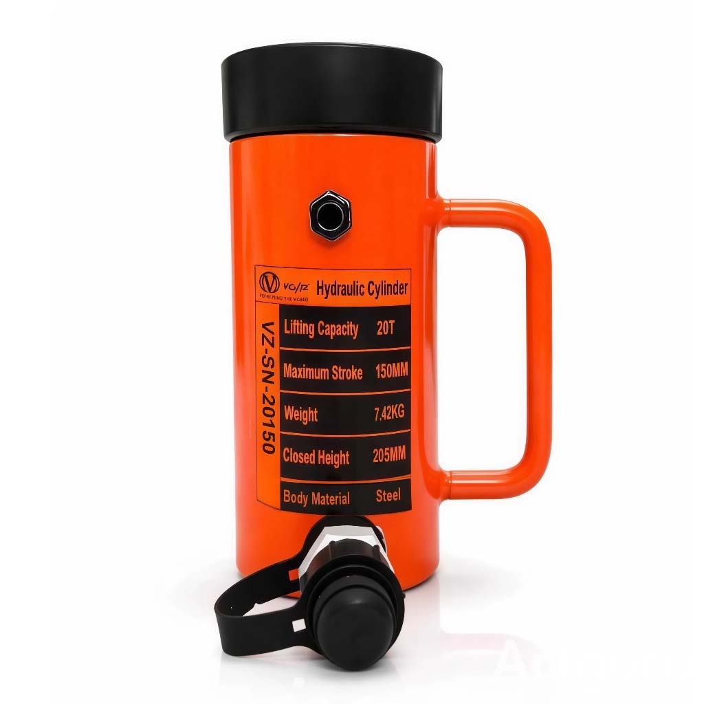 VOLTZ VZ-SN-20150 Hydraulic Lifting Jack with CP-700 Hydraulic Pump Single Acting Lock Nut lifting Stroke 150MM Lift Cylinder Jack Solid 20TON (6inch)