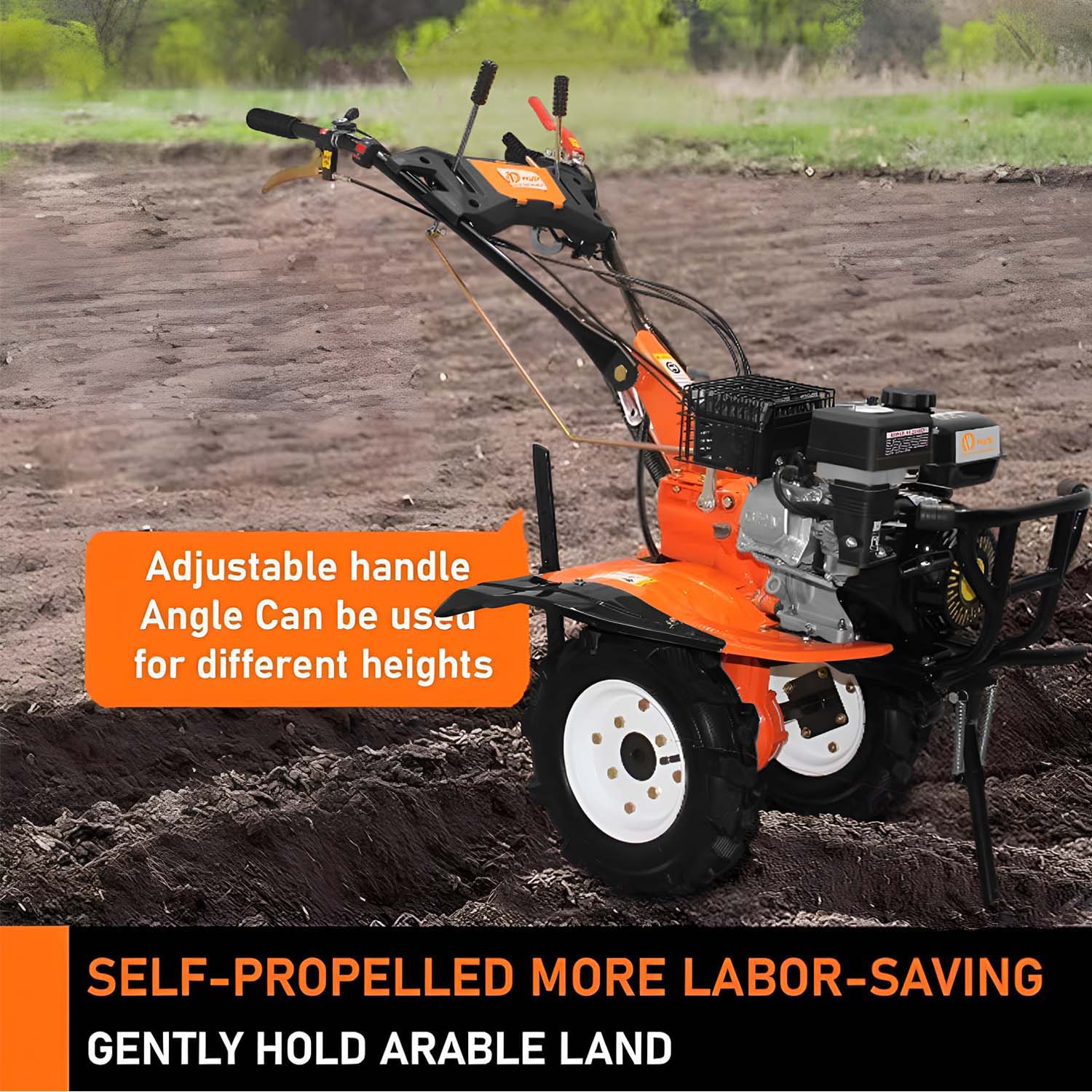 VOLTZ Agriculture Cultivator VPX-1500 Heavy Duty 8Hp Petrol Engine with High Metal 32 Blades Set 3600 RPM, 750ml/hr  Mini Rotavator, Tiller, Weeder Ideal for All Types of Agriculture Crops Machine