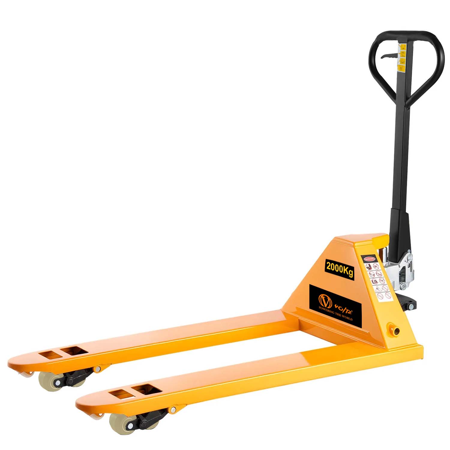 VOLTZ PT-2 Ton Hydraulic Hand Pallet Truck 2000kg Lift Height 200mm, Fork Size 1350x540x12000mm Heavy Duty 3 Stage Lever Manual Use for Warehouse, Factory Operations