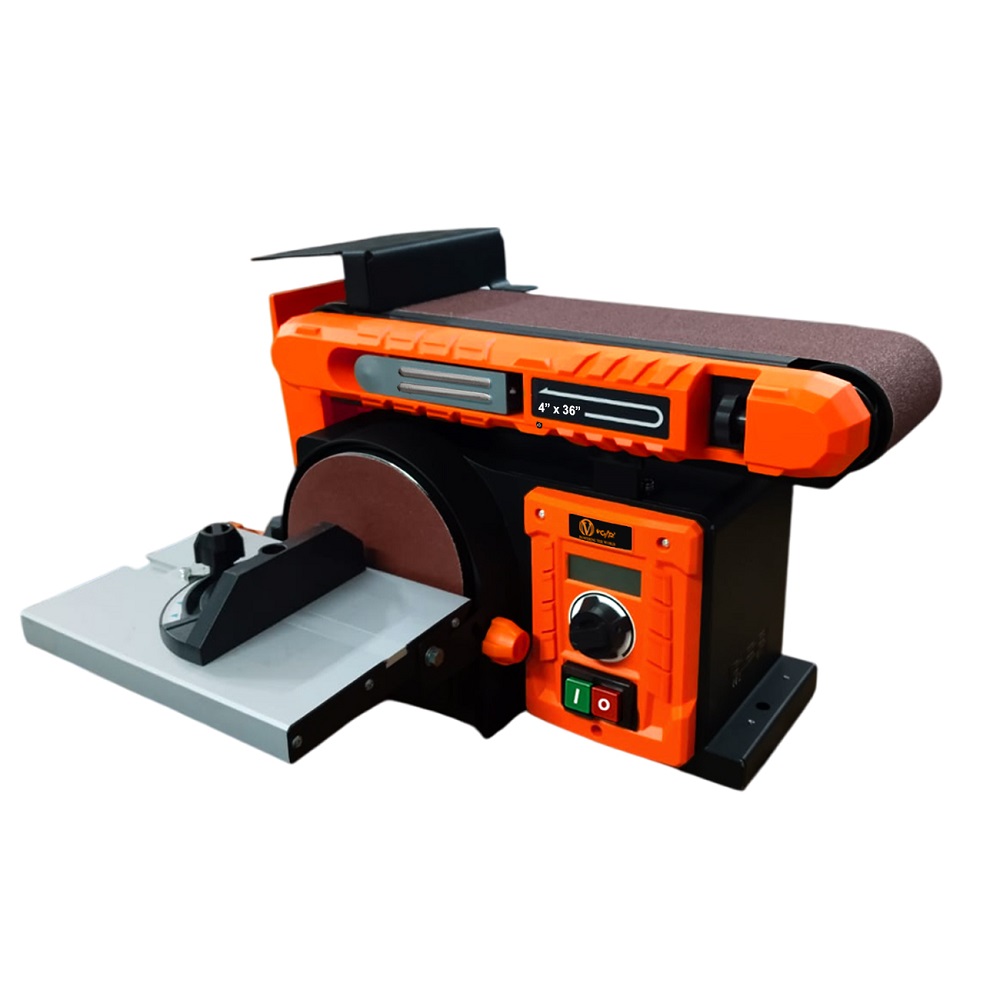 VOLTZ VZ-BSH1510 New 400W Electric Belt Grinder Sander 4”x 36” in. Belt & Disc Sander 6” Bench Sanding Machine With Speed Controller Workshop Grinding Machine