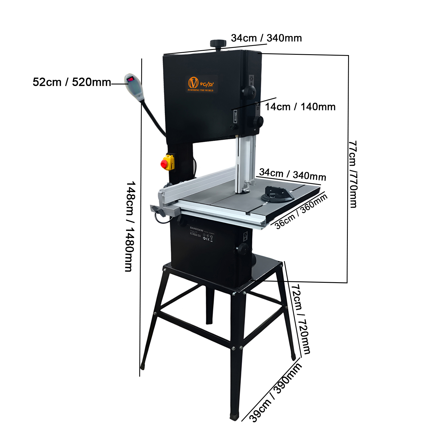 VOLTZ VZ-BS-250 10 In. 370W Benchtop Band Saw for Woodworking Machine Black (BS-10) Band saw