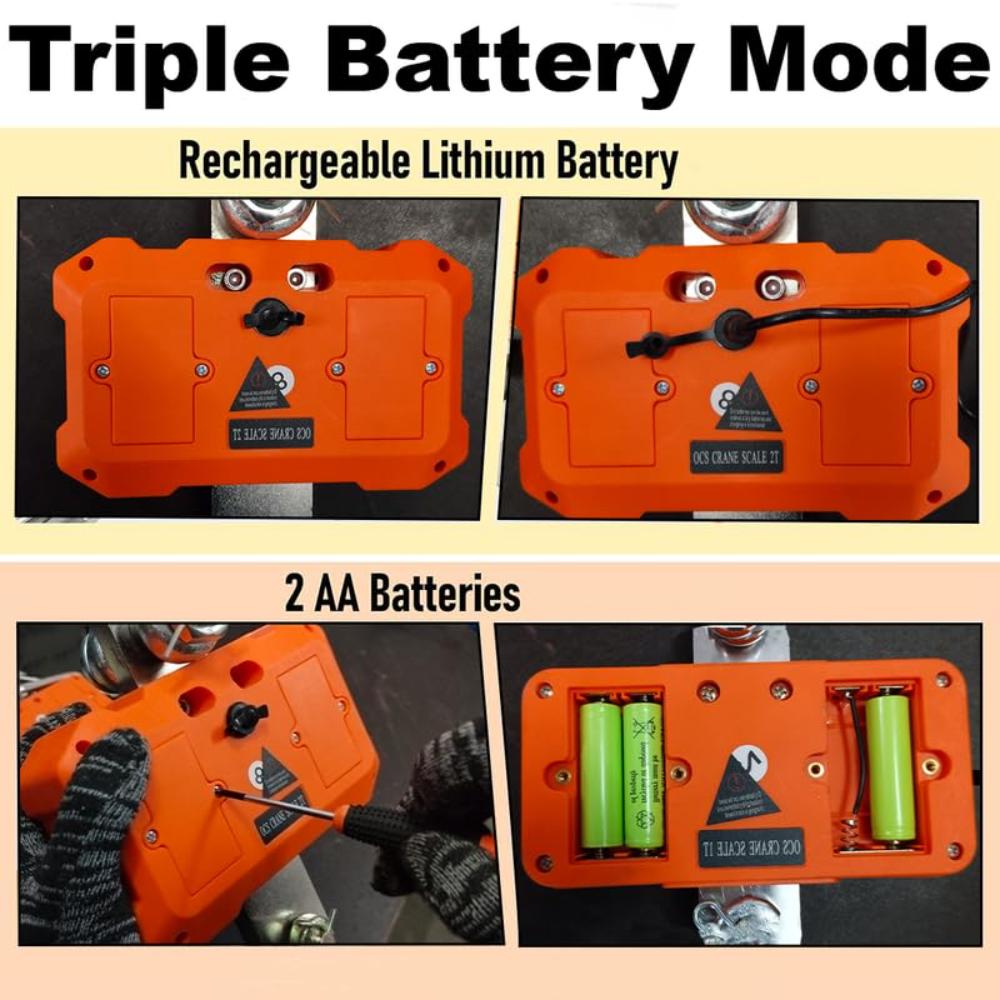 VOLTZ 3 Ton Mini Crane Scale, Hanging Scale Industrial Light Duty, Digital Crane Scale with Remote Control, Hardened Nylon case & LED Screen, 6600 lbs/3000 kg,High Precision for Construction