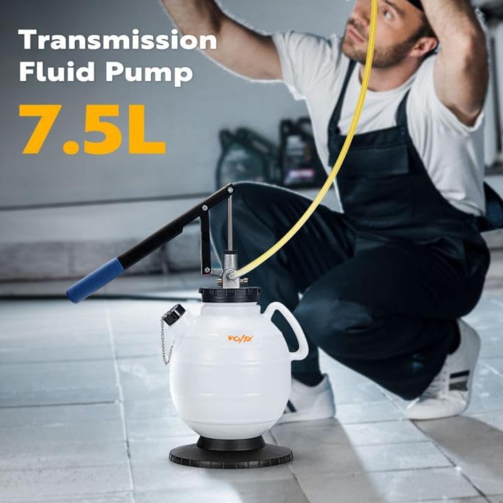VOLTZ VZ-9023 7.5L Pneumatic brake fluid bleeder kit ATF Oil Change Tool Manual ATF Refill System Dispenser Auto Transmission Fluid Oil and Liquid Filler Pump Kit with ATF Filler Adapters