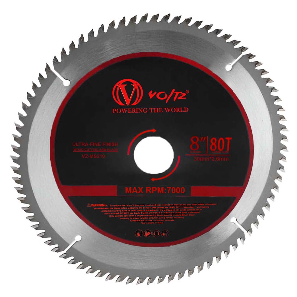 VOLTZ Miter Saw Blade 210mm/8 inch, 80T Wood Cutting Suitable With (VZ-MS210 Miter Saw) (Blade Pack of-1)