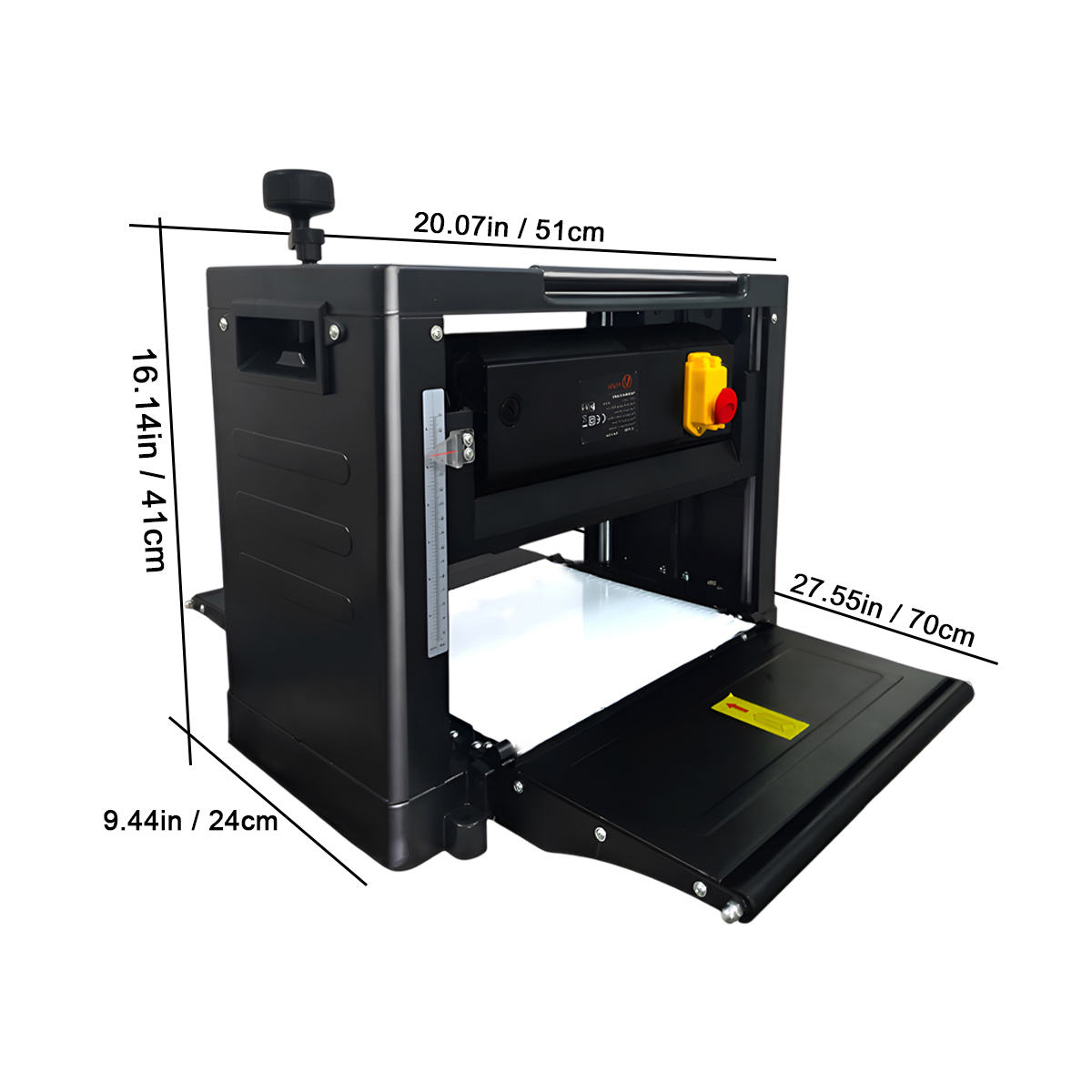 VOLTZ VZ-TP-2000 Benchtop Planer 13" Thickness 2000W, 8000RPM Woodworking Planer 6m/min Speed Extended Infeeding Table Iron Stand Dust Exhaust
