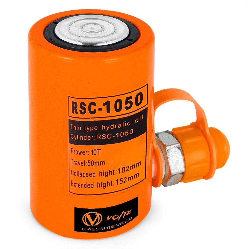VOLTZ  RSC-1050180 Hydraulic cylinders 10T 2Inch Stroke Hydraulic Cylinder Jack Solid With Hand pump Single Acting Hydraulic Ram Cylinder 50mm Hydraulic Lifting Cylinders (10T 2Inch)