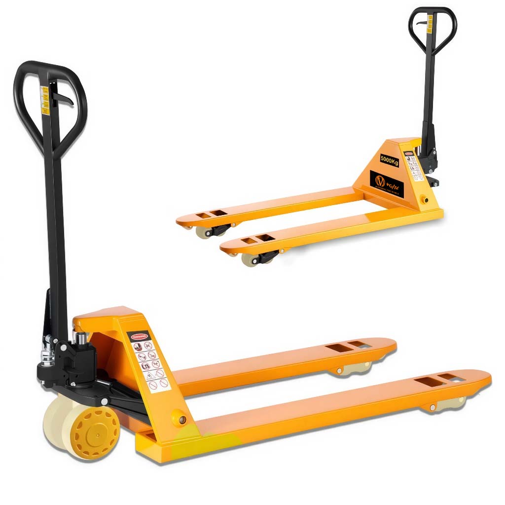 VOLTZ PT-5 Ton Hydraulic Hand Pallet Truck 5000kg Lift Height 250mm, Fork Size 1440x690x1200mm Heavy Duty 3 Stage Lever Manual Use for Warehouse, Factory Operations