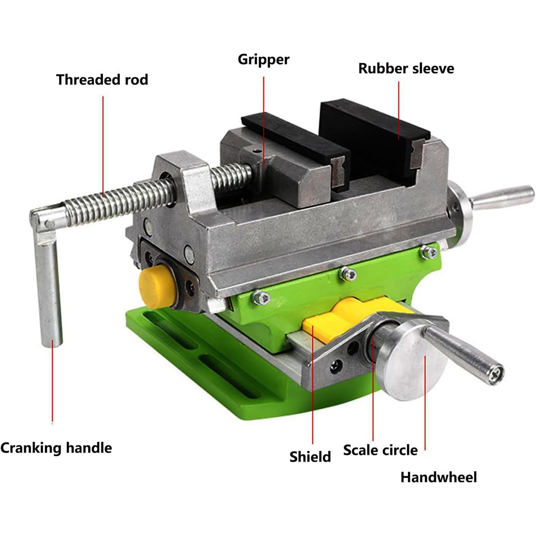VOLTZ 3 Inch bench vice for drilling, Drill Press Clamp Adjustable 2 Jaw X-Y Compound Vise Cross Slide Mill Flat Vise Metal Milling Clamping Table