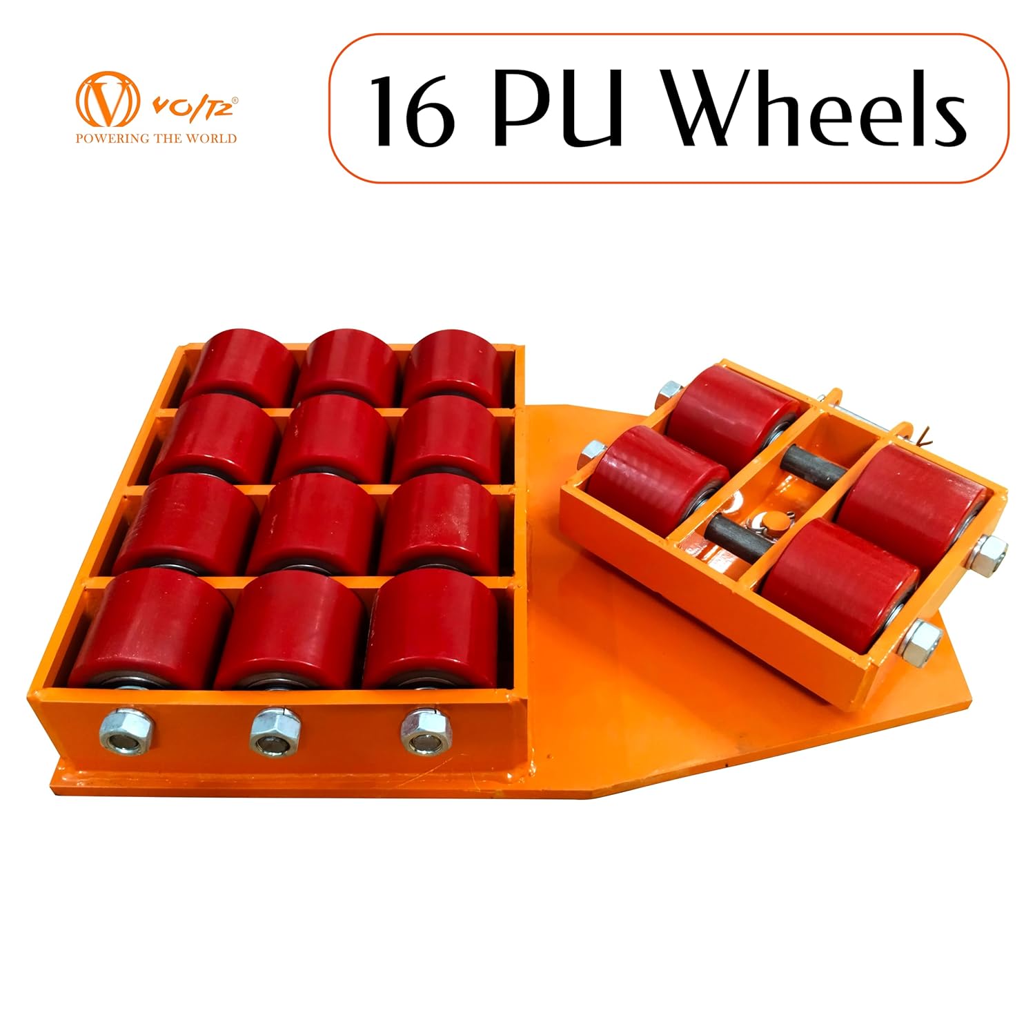 VOLTZ VZ-CRD-24 TON Cargo Trolley with Handle 180 Degree Rotation Heavy Duty Industrial Machinery Mover Lifter Dolly Skate Roller