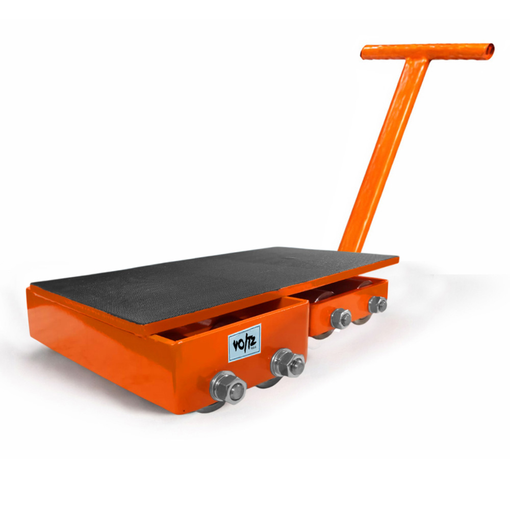VOLTZ 18 TON CARGO TROLLEY WITH HANDLE 360 Degree Rotation Heavy Duty Industrial Machinery Mover Lifter Steel Skate Roller