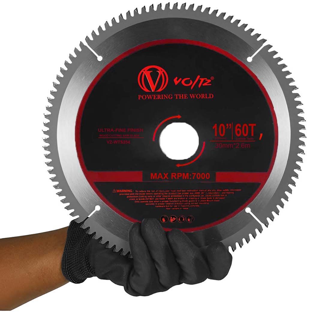 VOLTZ Table Saw Blade 254mm/10 inch, 60T Steel Wood Cutting Suitable with (VZ-WTS254 Table Saw) (Blade Pack of-1)