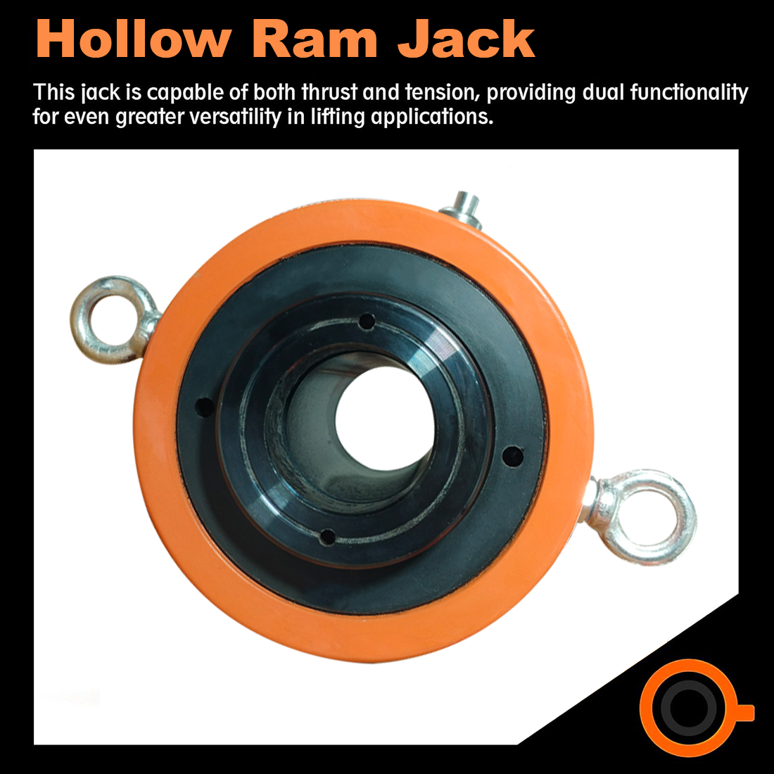 VOLTZ VZ-RCH-10075 Hydraulic Hollow Hole Cylinder Jack with CP 700A Hydraulic Pump Single Acting Ram 75mm Lifting Hydraulic Cylinder Jack Solid with Hand Pump 100 TON (3inch)