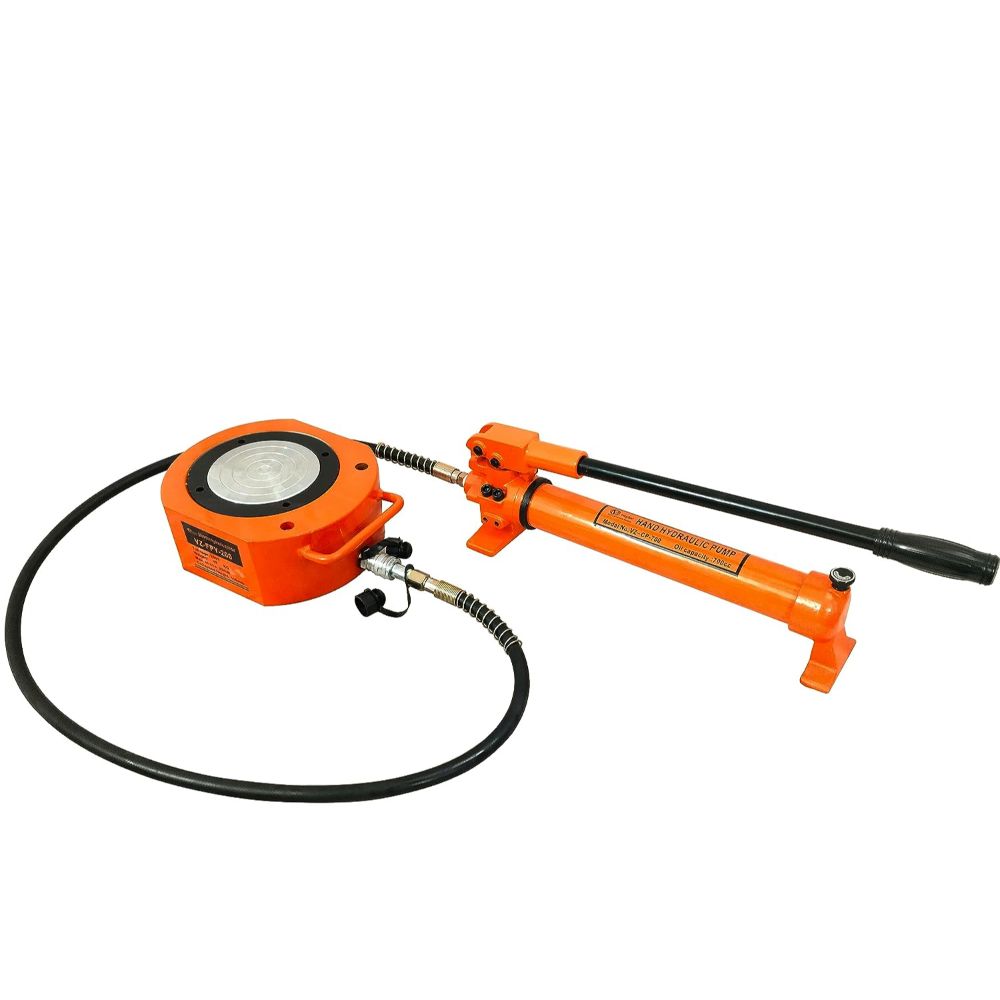 VOLTZ  FPY - 200700 Hydraulic Cylinder Jack 200T Ultra-Thin Hydraulic Lifting Cylinder Ram Stroke 25mm for Bridges/Building/Machinery Industries with Hand Pump